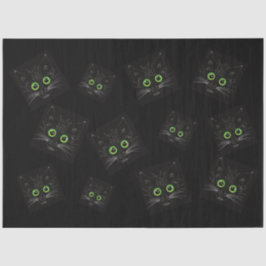 ニヤニヤする緑の目の猫 薄葉紙