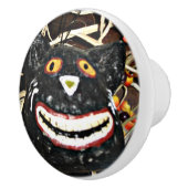 ニヤニヤする黒猫 セラミックノブ (右)