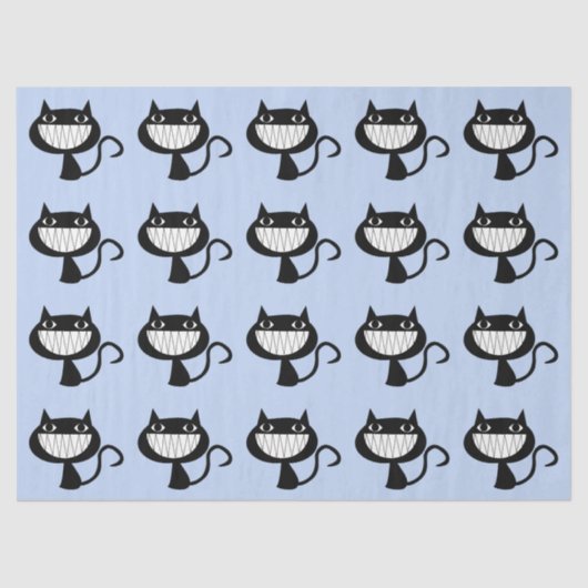 ニヤニヤ猫パターンイラストレーション 薄葉紙 (正面)