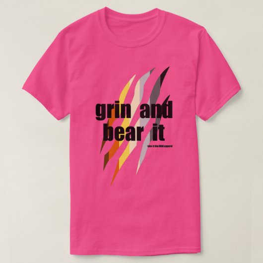 ニヤニヤ笑って我慢する Tシャツ (デザイン正面)