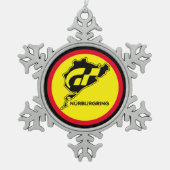 ニュルブルクリングドイツ国旗ドイツ・グランツーリスモGT スノーフレークピューターオーナメント (正面)