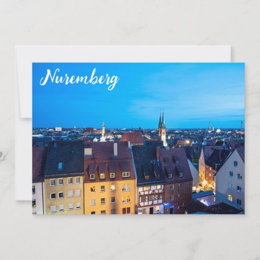 ニュルンベルクの旧市街の夜景 (正面)