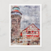 ニュルンベルクドイツ有名な旅行プレイスウォーターカラー ポストカード (正面)