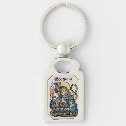 ニュルンベルク年代記に描かれた聖ゲオルギウス キーホルダー (正面)