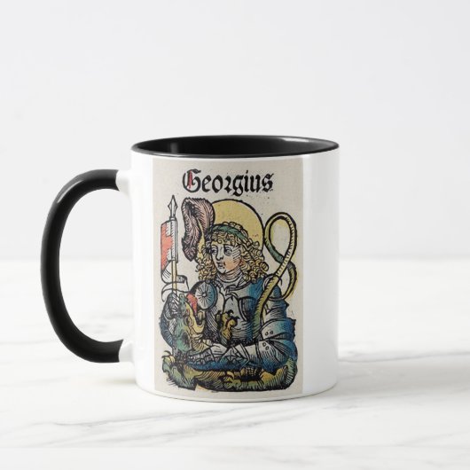 ニュルンベルク年代記に描かれた聖ゲオルギウス マグカップ (左)