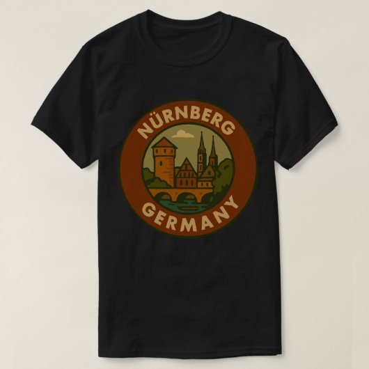 ニュルンベルク ドイツ 都市アート Tシャツ (デザイン正面)