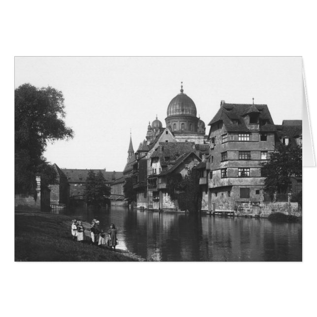 ニュルンベルク、c.1910のシナゴーグ (正面横)