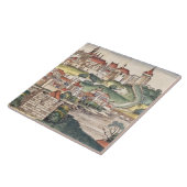 ニュルンベルクChronからのプラハの鳥瞰的な眺め タイル (側面)