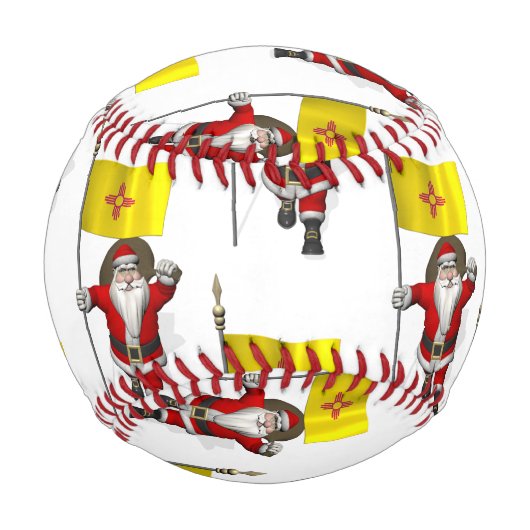 ニューおもしろいメキシコ国旗を持つサンタクロース 野球ボール (裏面)