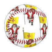 ニューおもしろいメキシコ国旗を持つサンタクロース 野球ボール (正面左)