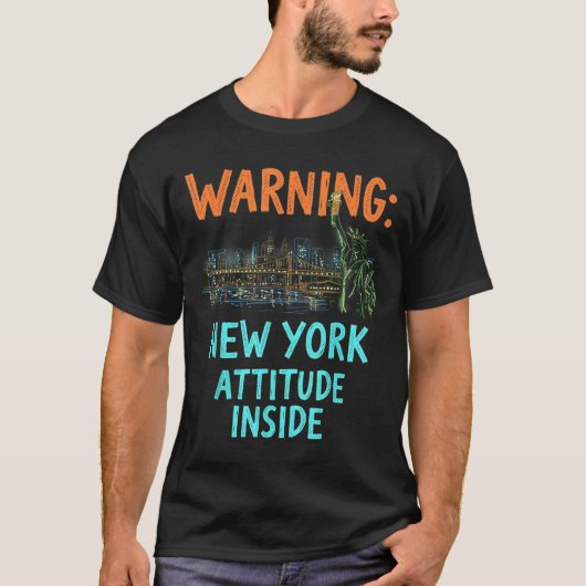 ニューおもしろいヨークシティナイトスカイラインヴィンテージ Tシャツ (正面)