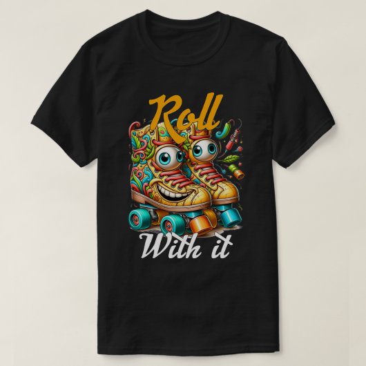 ニューおもしろい転がヨークのローラースケートで滑るの古いsch tシャツ (デザイン正面)