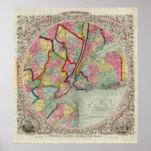 ニューのまわりにヨークの地図 ポスター (正面)