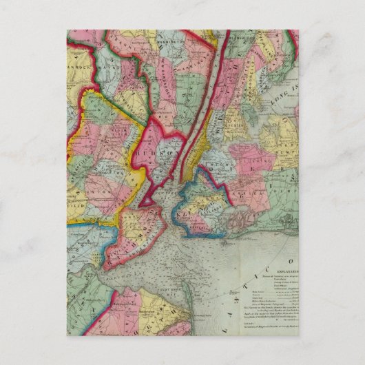 ニューのまわりにヨークの地図 ポストカード (正面)
