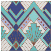 ニューアクアアンドブルーアールデコスタイル ファブリック (クローズアップ)