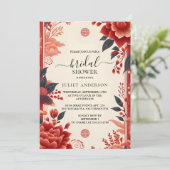 ニューアジア中国のバイリンガル平はっきりしたブライダルシャワー 招待状 (スタンド正面)