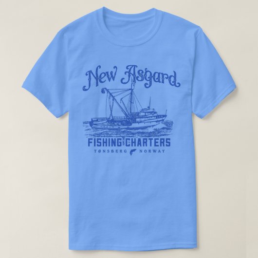 ニューアスガール魚釣りシャルターズ Tシャツ (デザイン正面)