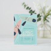 ニューアドベンチャーカヤックカップルウェディングシャワーインビタット ポストカード (スタンド正面)