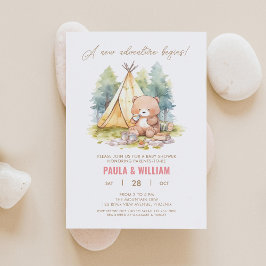 ニューアドベンチャーハッピーキャンパーベビーガールシャワー招待状 招待状
