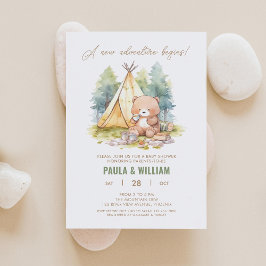 ニューアドベンチャーハッピーキャンパー男の赤ちゃんシャワー招待状 招待状