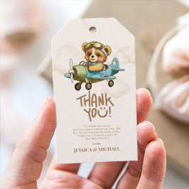 ニューアドベンチャーベビーパイロット飛行機ベビーシャワー ギフトタグ