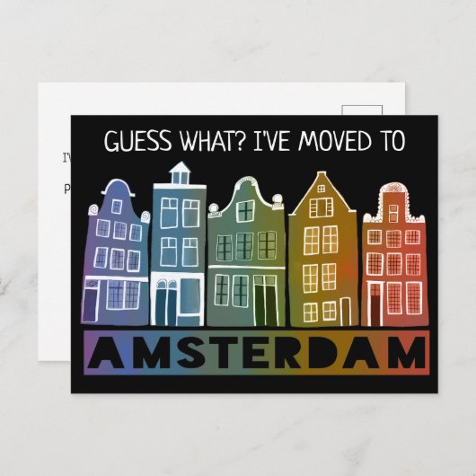 ニューアドレスアムステルダムカナルハウズムーヴカラフルィング ポストカード (正面/裏面)