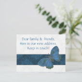 ニューアドレスカードのゲスト バタフライ ブルーのブロケード 案内ポストカード (スタンド正面)