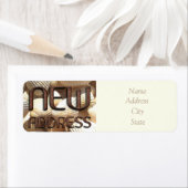 ニューアドレスサニーシーシェルブリックおもしろい文字 ラベル (インサイチュ)