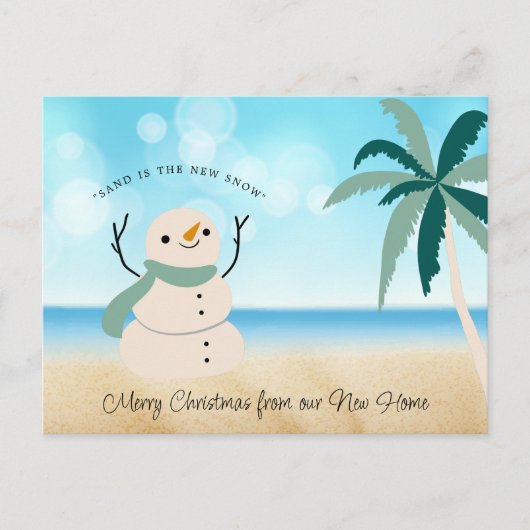 ニューアドレスサンディ雪だるまパームツリーオンビーチ シーズンポストカード (正面)