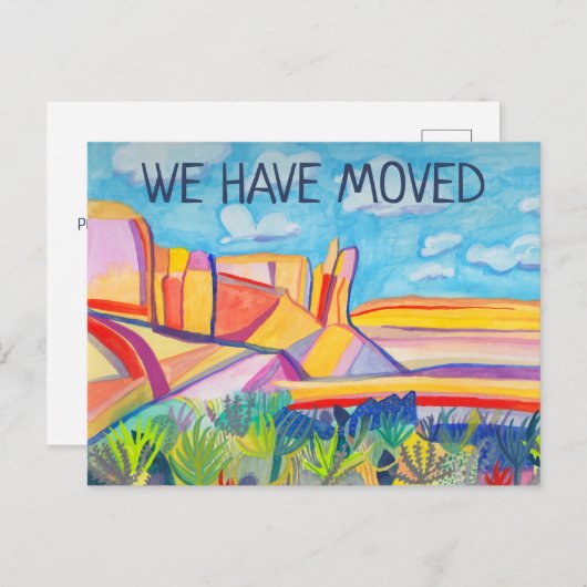 ニューアドレスニューメキシコカラフルンランドスケープアート ポストカード (正面/裏面)