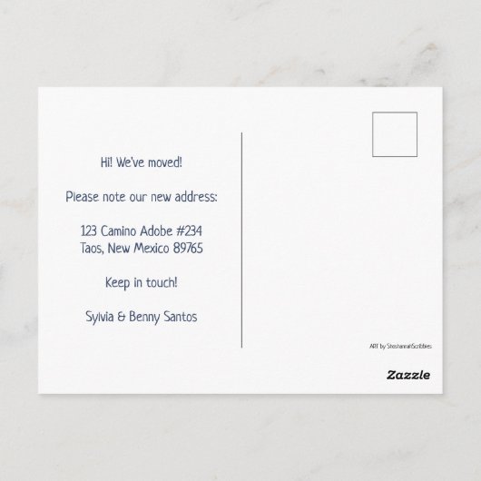 ニューアドレスニューメキシコカラフルンランドスケープアート ポストカード (裏面)