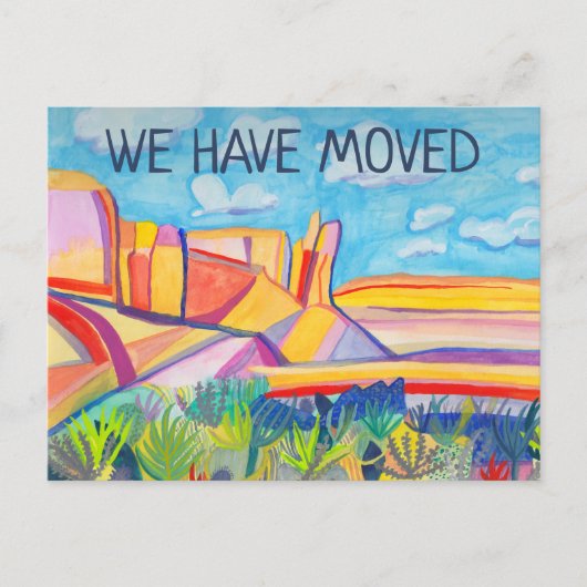 ニューアドレスニューメキシコカラフルンランドスケープアート ポストカード (正面)