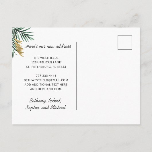 ニューアドレスフロリダマップビーチシーン移動 案内ポストカード (裏面)