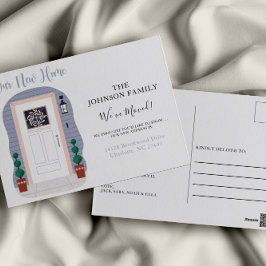 ニューアドレスブルーパステル引っ越しました発表 ポストカード