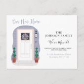 ニューアドレスブルーパステル引っ越しました発表 ポストカード (正面)