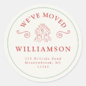 ニューアドレスホリデークリスマスレッドジンジャーブレッド ラウンドシール (正面)