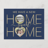 ニューアドレスホームスイートホームネイビーブルー&金ゴールド写真 案内ポストカード (正面)