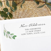 ニューアドレスミニマリストグリーンリー差出人住所 ラベル