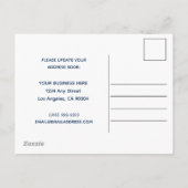 ニューアドレスミニマリストネイビーブルーホワイトシック 案内ポストカード (裏面)