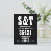 ニューアドレスモノグラムウェスタンスタイル パーソナライズされた ポストカード (スタンド正面)