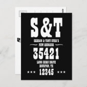 ニューアドレスモノグラムウェスタンスタイル パーソナライズされた ポストカード (正面/裏面)