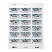 ニューアドレスレッドキャビンインスノーウィズブルーオーナメント ラベル (フルシート)