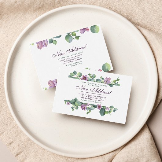 ニューアドレス引っ越しました植物ユーカリ ノートカード