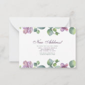 ニューアドレス引っ越しました植物ユーカリ ノートカード (裏面)