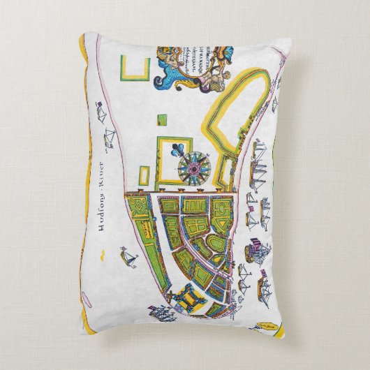 ニューアムスターダムの地図1661年 アクセントクッション (裏面(縦))