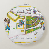 ニューアムスターダムの地図1661年 ラウンドクッション (裏面)