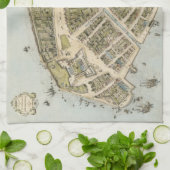 ニューアムスターダム(1660年)のヴィンテージの地図 キッチンタオル (折り畳み)