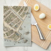 ニューアムスターダム(1660年)のヴィンテージの地図 キッチンタオル (四つ折り)
