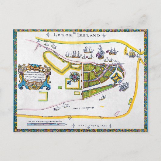 ニューアムステルダムの地図, 1661 ポストカード (正面)