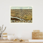 ニューアルム， MNパノラママップ – 1870 ポスター (キッチン)